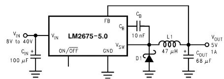 LM2675-5.0的典型應(yīng)用電路